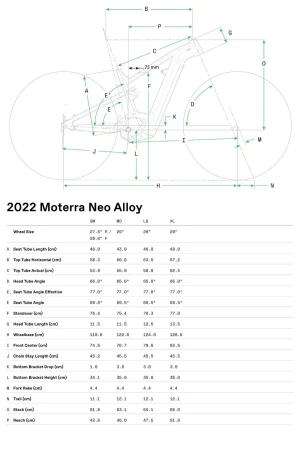 Geometria Rower elektryczny Cannondale Moterra Neo 3 MRC