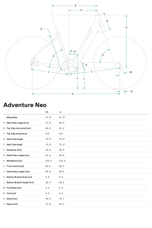 Geometria Rower elektryczny Cannondale Adventure Neo 4 GRY