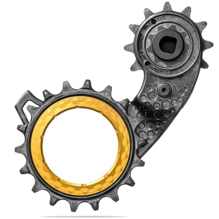 Wózek przerzutki Absoluteblack HollowCage V2 Carbon Ceramic Sram Etap AXS 12s, złoty - rove.pl