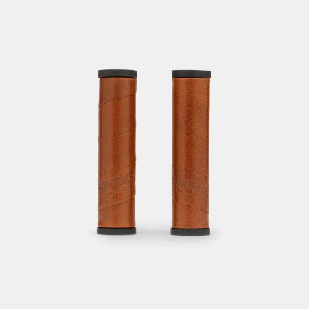 Chwyty BROOKS WILLOW LEATHER GRIPS, Honey, Rozmiar 130/130 - rove.pl
