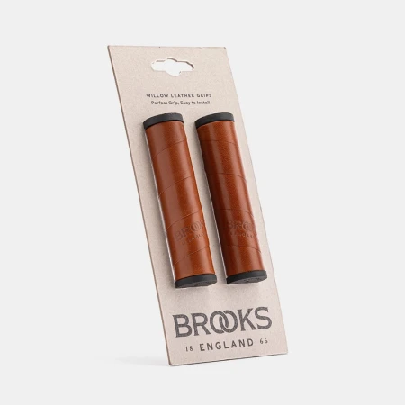 Chwyty BROOKS WILLOW LEATHER GRIPS, Honey, Rozmiar 130/130 - rove.pl