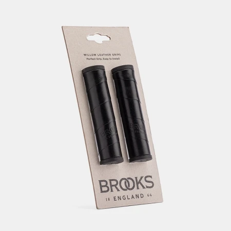 Chwyty BROOKS WILLOW LEATHER GRIPS, Black, Rozmiar 130/130 - rove.pl