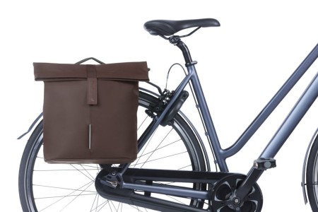 Sakwa miejska podwójna BASIL CITY DOUBLE PANNIER BAG MIK 28-32L, MIK System (ready to go), roasted brown