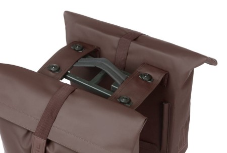 Sakwa miejska podwójna BASIL CITY DOUBLE PANNIER BAG MIK 28-32L, MIK System (ready to go), roasted brown