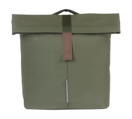 Sakwa miejska podwójna BASIL CITY DOUBLE PANNIER BAG MIK 28-32L, MIK System (ready to go), moss green - rove.pl