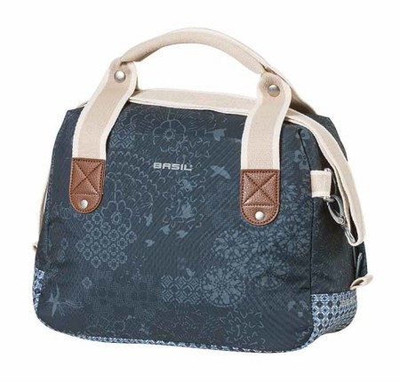Sakwa miejska pojedyncza BASIL BOHEME CITY KF 8L, wodoodporny poliester, indigo blue (bez płytki mocującej) (NEW) - rove.pl