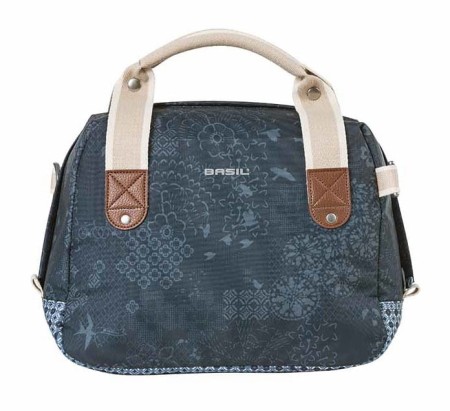 Sakwa miejska pojedyncza BASIL BOHEME CITY KF 8L, wodoodporny poliester, indigo blue (bez płytki mocującej) (NEW) - rove.pl