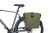 Sakwa podwówjna BASIL SOHO DOUBLE PANNIER BAG NORDLICHT Universal Bridge System 41L, 100% wodoodporna moss green oświetlenie Nordlicht Technology (NEW)