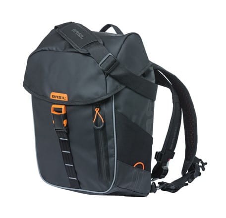 Przejdź do produktu Sakwa miejska pojedyncza BASIL MILES TARPAULIN DAYPACK 17L, Hook On System, 100% wodoodporna black orange (NEW)