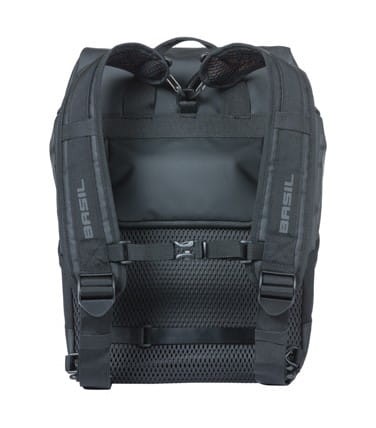 Sakwa miejska pojedyncza BASIL MILES TARPAULIN DAYPACK 17L, Hook On System, 100% wodoodporna black orange (NEW)