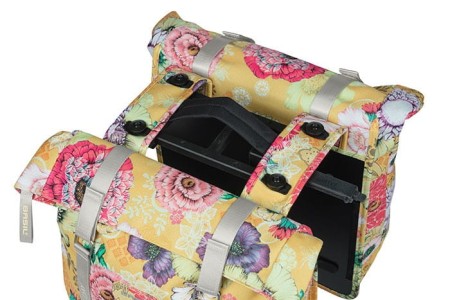 Torba na bagażnik BASIL BLOOM FIELD DOUBLE PANNIER BAG MIK 28-35L, MIK System (ready to go) honey yellow (NEW) - rove.pl