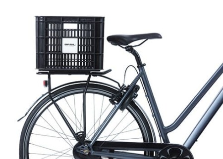 Kosz na kierownicę/bagażnik BASIL BICYCLE CRATE L, 40L, recycled synthetic, black (NEW) - rove.pl