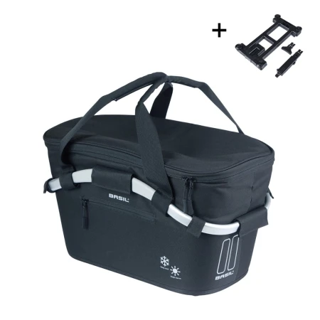 Kosz na tylny bagażnik BASIL CLASSIC CARRY ALL ISO, MIK z adapterem do mocowania (ready to go), 18L, Czarny