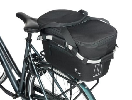 Kosz na tylny bagażnik BASIL CLASSIC CARRY ALL ISO, MIK z adapterem do mocowania (ready to go), 18L, Czarny - rove.pl