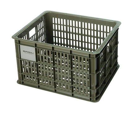Przejdź do produktu Kosz na kierownicę/bagażnik BASIL BICYCLE CRATE M, 29.5L, recycled synthetic, moss green (NEW)