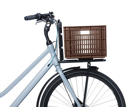 Kosz na kierownicę/bagażnik BASIL BICYCLE CRATE M, 27L, recycled synthetic, brown (NEW) - rove.pl