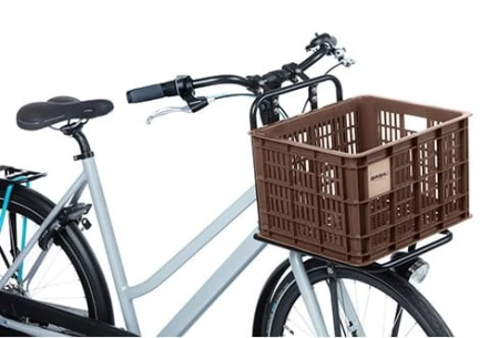 Kosz na kierownicę/bagażnik BASIL BICYCLE CRATE M, 27L, recycled synthetic, brown (NEW) - rove.pl