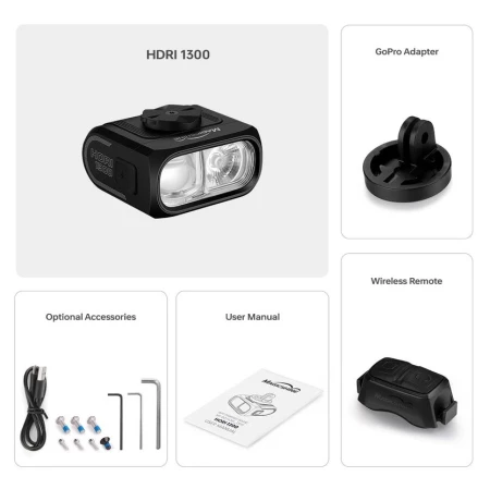 Lampka przednia MAGICSHINE HORI 1300 z pilotem, bez uchwytu spis treści