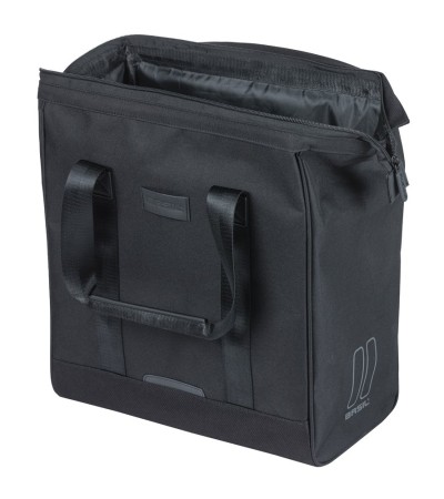 Sakwa pojedyncza BASIL GRAND BICYCLE SHOPPER 23L, MIK Hooks System, black (NEW 2026) - rove.pl