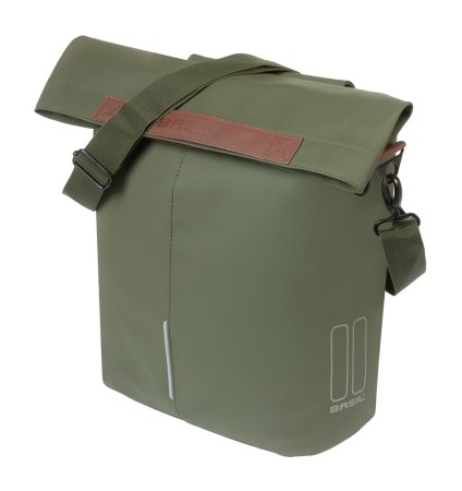 Sakwa pojedyncza BASIL CITY SHOPPER 14-16L, MIK Hooks System, moss green (NEW 2026) - rove.pl