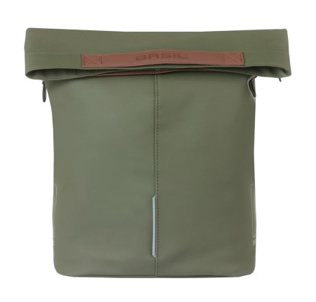 Sakwa pojedyncza BASIL CITY SHOPPER 14-16L, MIK Hooks System, moss green (NEW 2026) - rove.pl