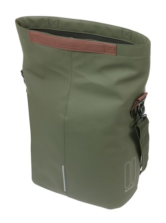 Sakwa pojedyncza BASIL CITY SHOPPER 14-16L, MIK Hooks System, moss green (NEW 2026) - rove.pl
