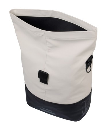 Sakwa pojedyncza BASIL COVE BICYCLE SHOPPER 14-16L, MIK Hooks, off-white/black (NEW 2026) - rove.pl