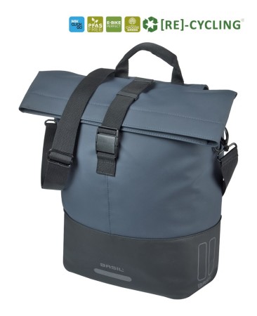 Sakwa pojedyncza BASIL COVE BICYCLE SHOPPER 14-16L, MIK Hooks, navy/black (NEW 2026)