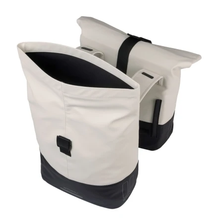 Sakwa podwójna BASIL COVE DOUBLE PANNIER BAG 28-32L, Universal Bridge System, off-white/black (NEW 2026) - rove.pl