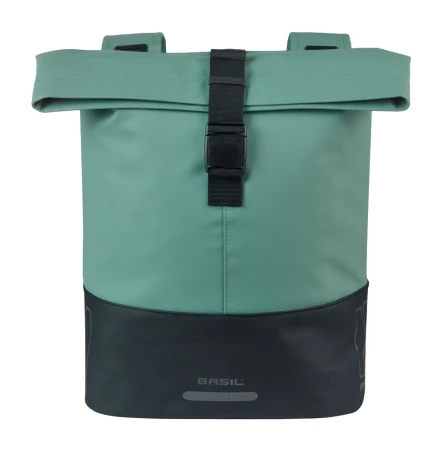 Sakwa podwójna BASIL COVE DOUBLE PANNIER BAG 28-32L, Universal Bridge System, silvergreen/black (NEW 2026) - rove.pl