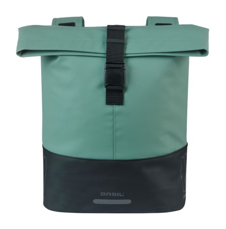 Sakwa podwójna BASIL COVE DOUBLE PANNIER BAG 28-32L, Universal Bridge System, silvergreen/black (NEW 2026)