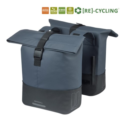 Przejdź do produktu Sakwa podwójna BASIL COVE DOUBLE PANNIER BAG 28-32L, Universal Bridge System, navy/black (NEW 2026)