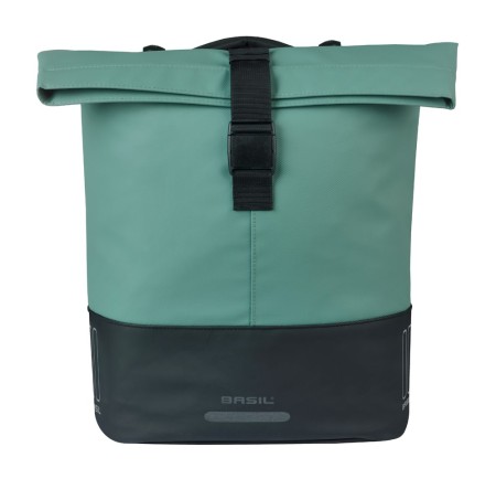 Sakwa podwójna BASIL COVE DOUBLE PANNIER BAG 28-32L, MIK System (ready to go), silvergreen/black (NEW 2026) - rove.pl