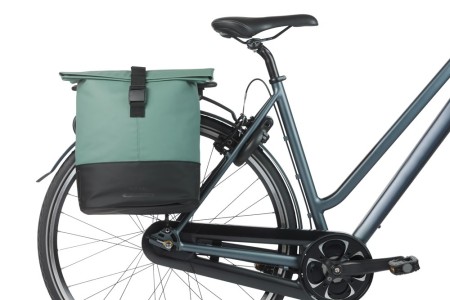 Sakwa podwójna BASIL COVE DOUBLE PANNIER BAG 28-32L, MIK System (ready to go), silvergreen/black (NEW 2026)