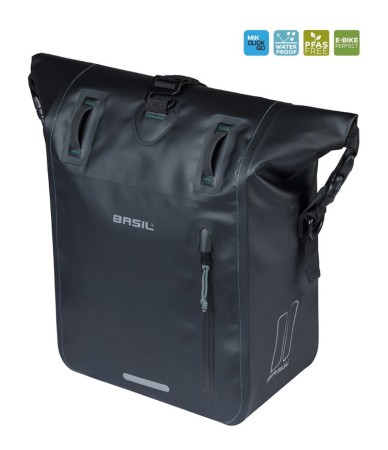 Sakwa pojedyncza BASIL RIVO M SINGLE PANNIER BAG 12-15L, MIK Hooks, wodoodporna, black (NEW 2026) - rove.pl