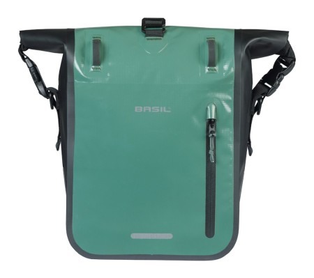 Sakwa pojedyncza BASIL RIVO M SINGLE PANNIER BAG 12-15L, MIK Hooks, wodoodporna, silvergreen/black (NEW 2026) - rove.pl