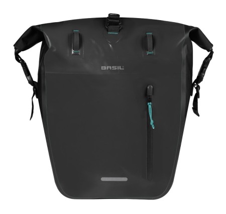 Sakwa pojedyncza BASIL RIVO L SINGLE PANNIER BAG 25-31L, MIK Hooks, wodoodporna, black (NEW 2026) - rove.pl