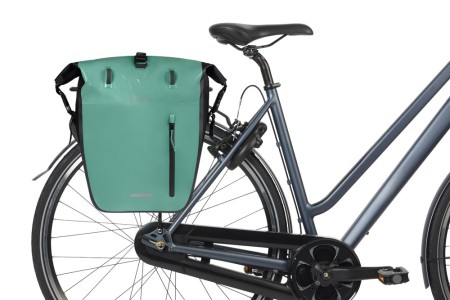 Sakwa pojedyncza BASIL RIVO L SINGLE PANNIER BAG 25-31L, MIK Hooks, wodoodporna, silvergreen/black (NEW 2026) - rove.pl