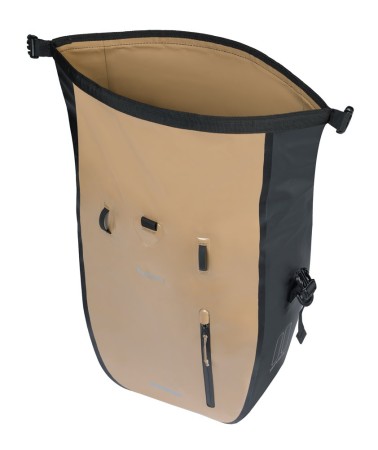 Sakwa pojedyncza BASIL RIVO L SINGLE PANNIER BAG 25-31L, MIK Hooks, wodoodporna, sand/black (NEW 2026)