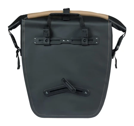 Sakwa pojedyncza BASIL RIVO L SINGLE PANNIER BAG 25-31L, MIK Hooks, wodoodporna, sand/black (NEW 2026)