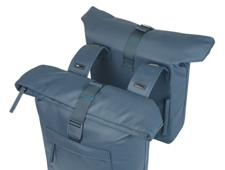 Sakwa podwójna BASIL BROOKLYN DOUBLE PANNIER BAG 41L, Universal Bridge System, wodoodporna, navy (NEW 2026)