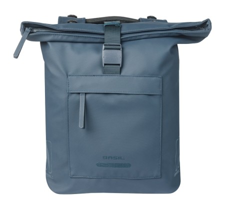 Sakwa podwójna BASIL BROOKLYN DOUBLE PANNIER BAG 41L, MIK System (ready to go), wodoodporna, navy (NEW 2026) - rove.pl