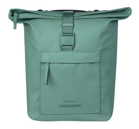 Sakwa podwójna BASIL BROOKLYN DOUBLE PANNIER BAG 41L, MIK System (ready to go), wodoodporna, silvergreen (NEW 2026) - rove.pl