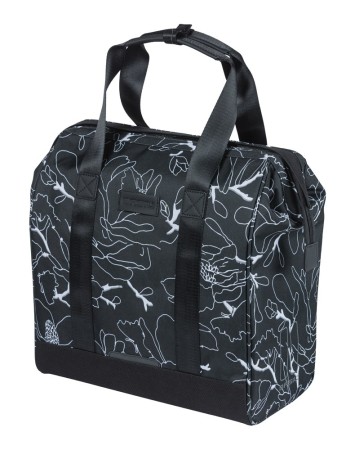 Sakwa pojedyncza BASIL GRAND FLOWER BICYCLE SHOPPER 23L, MIK Hooks System, black (NEW 2026) - rove.pl