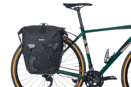 Sakwa pojedyncza BASIL NAVIGATOR WATERPROOF SINGLE PANNIER BAG L 25-31 L, MIK Hooks System, wodoodporna, black (NEW 2026) - rove.pl