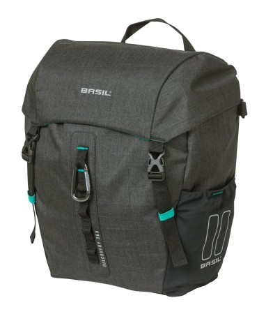 Sakwa pojedyncza BASIL DISCOVERY 365D SINGLE PANNIER BAG M 9L, MIK Hooks System, black melee (NEW 2026) - rove.pl