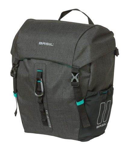 Przejdź do produktu Sakwa pojedyncza BASIL DISCOVERY 365D SINGLE PANNIER BAG M 9L, MIK Hooks System, black melee (NEW 2026)