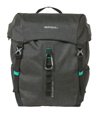 Sakwa pojedyncza BASIL DISCOVERY 365D SINGLE PANNIER BAG M 9L, MIK Hooks System, black melee (NEW 2026) - rove.pl