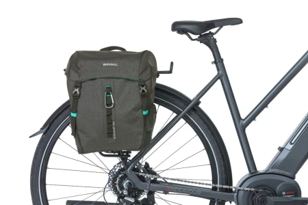 Sakwa pojedyncza BASIL DISCOVERY 365D SINGLE PANNIER BAG M 9L, MIK Hooks System, black melee (NEW 2026) - rove.pl