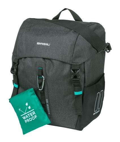 Przejdź do produktu Sakwa pojedyncza BASIL DISCOVERY 365D SINGLE PANNIER BAG L 20L, MIK Hooks System, black melee (NEW 2026)